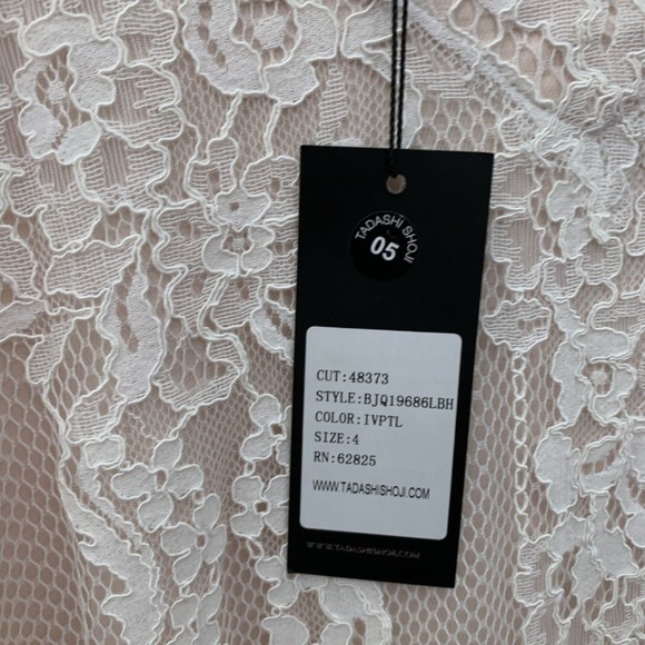 NWT BHLDN Tadashi Shoji Fiorelle Ivory Lace V Neck Wedding Gown Size 4 - Picture 6 of 14